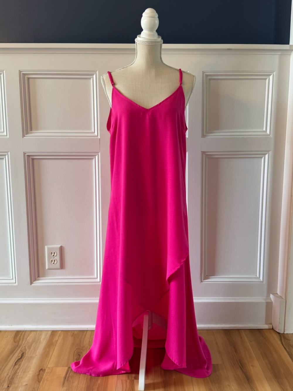 Bright Pink Slip Maxi Dress - Unbranded